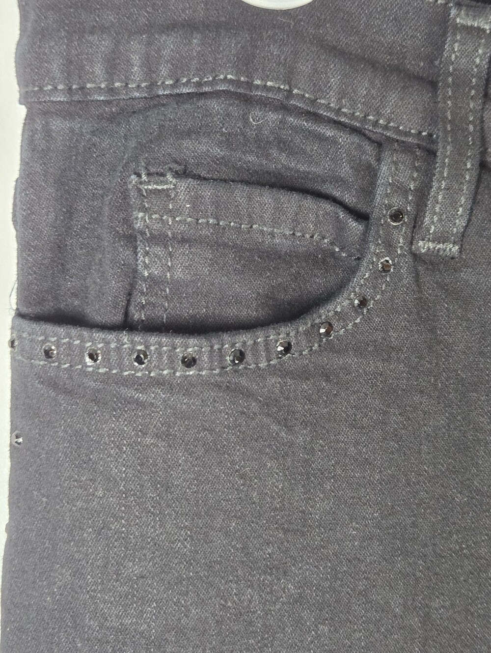 NYDJ Black Bootcut Denim Jeans Women's 14 Rhinestone detail